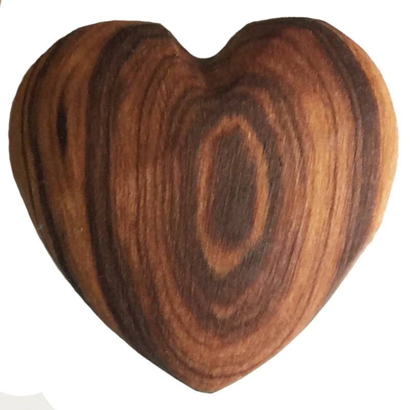 Small Flat Olive Wood Heart